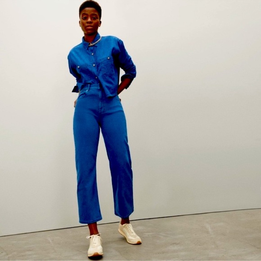 Everlane Achroma Deep Lapis Organic Cotton Way-High Ankle Jean | 32 Reg - Picture 3 of 11